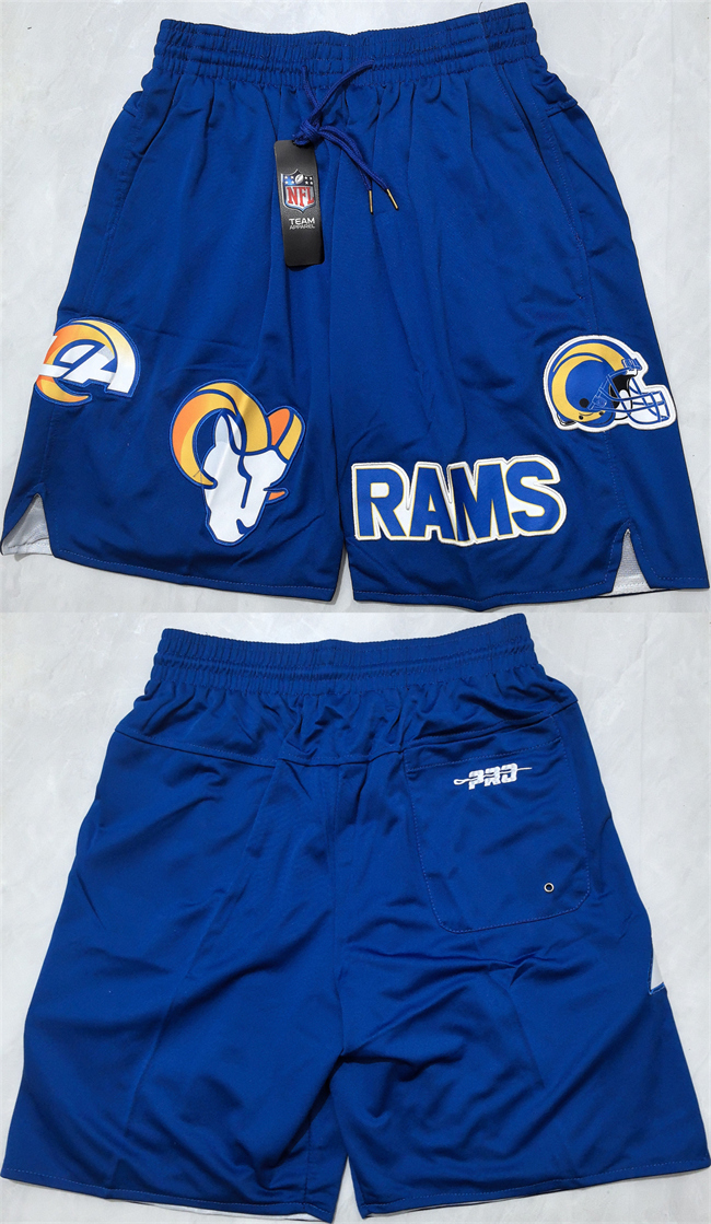 Men's Royal Los Angeles Rams Shorts(Run Small)001